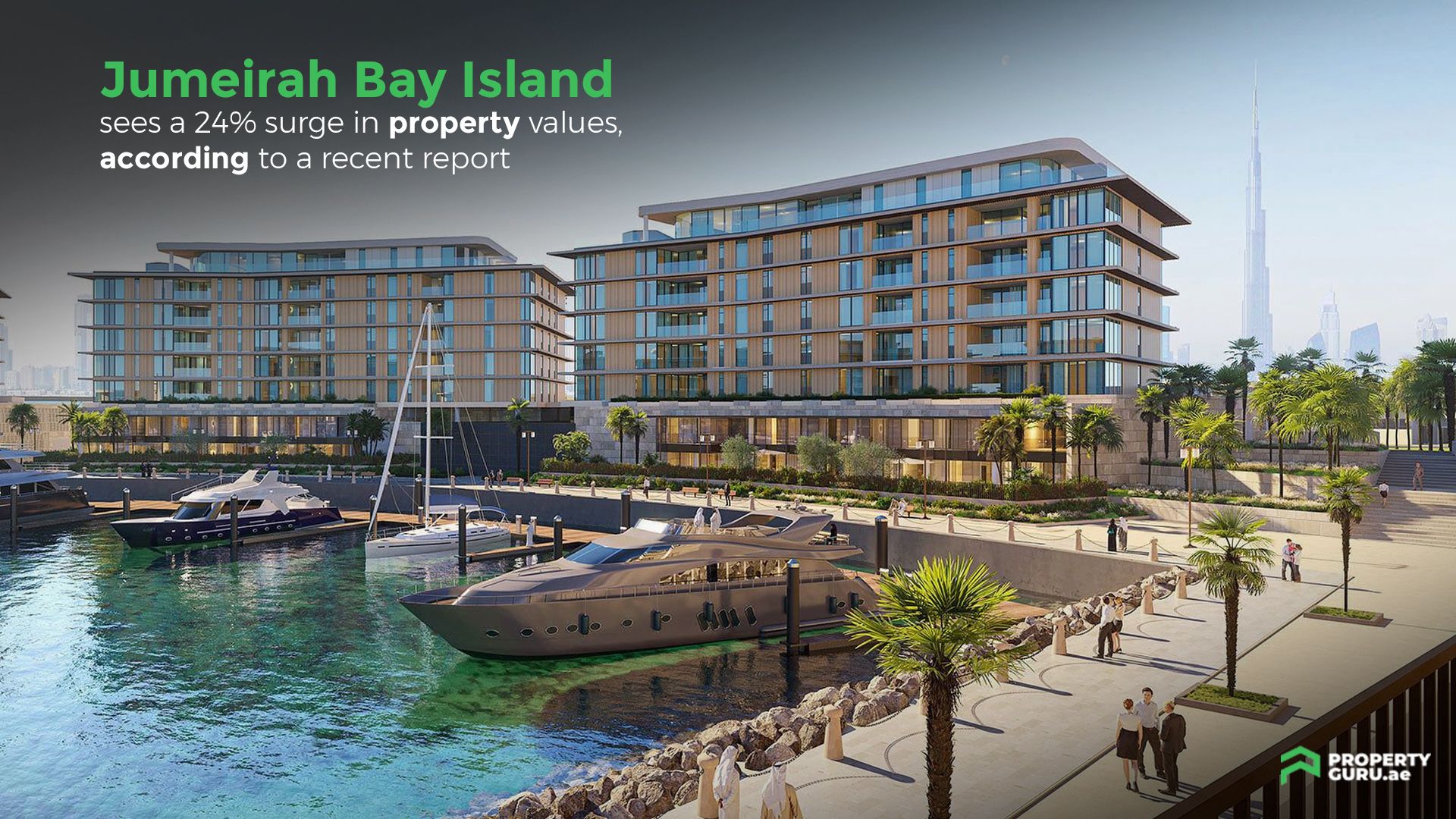 Jumeirah Bay Island sees a 24% surge in property values, according to a recent report.